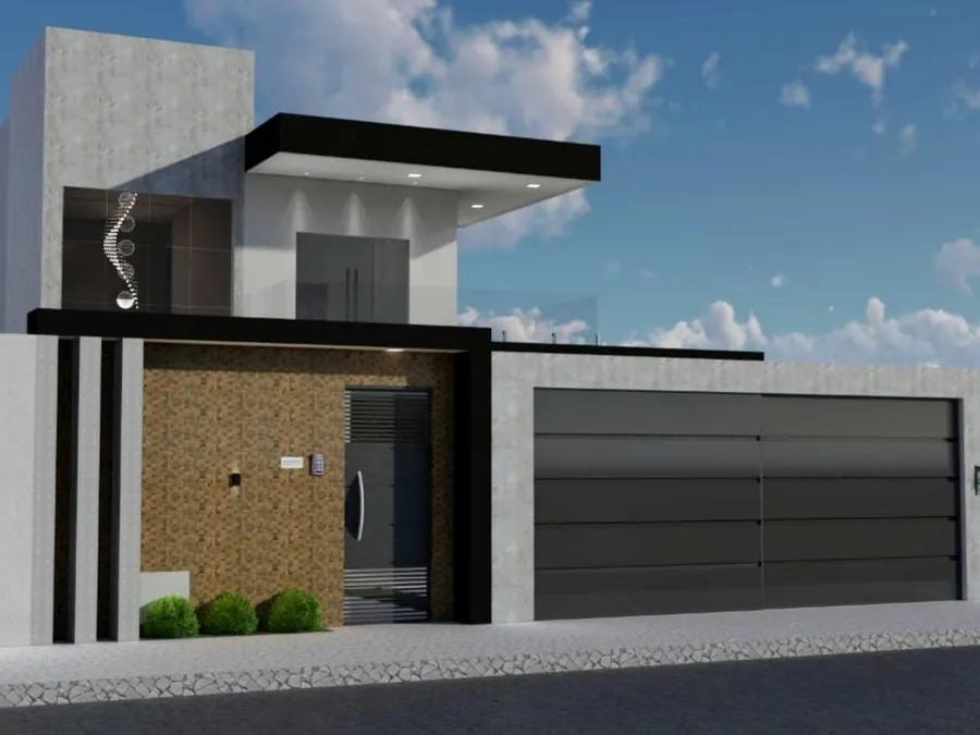 Sobrado moderno com garagem para dois carros
